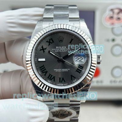 WKD Factory Swiss Replica Rolex Datejust II Green Roman Dial 41mm Stainless Steel Watch 